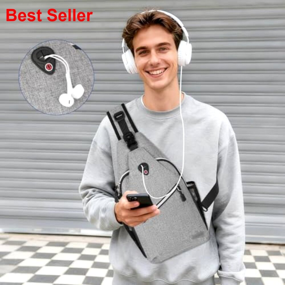 Polyester Sling Backpack, Multipurpose Crossbody … - image 6